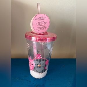 New Simple Pleasures Christmas Bath Set In Insulated Cup With Straw Holiday Owls